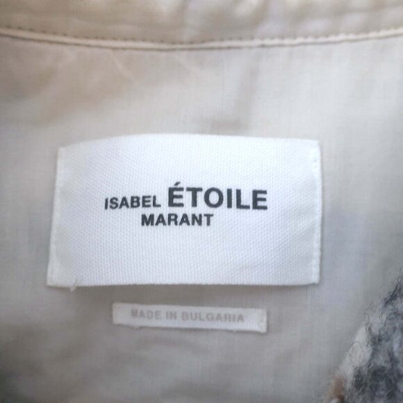 Isabel Marant Etoile Gaston Plaid Shirt Jacket Brown/Cream Wool-Blend Size 42 - Picture 6 of 9